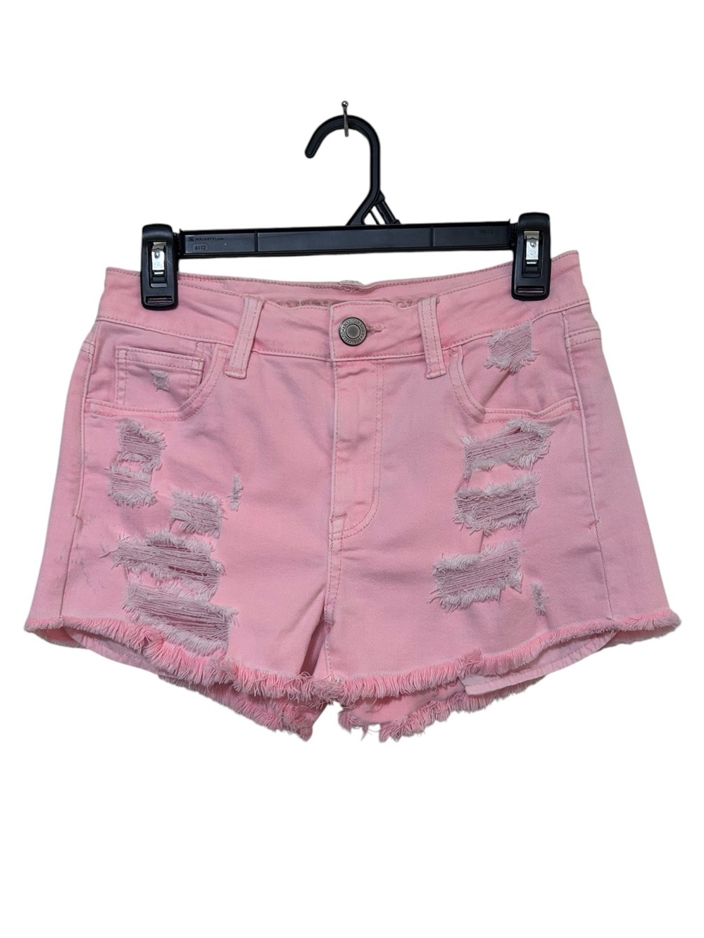 American Eagle Pink Distressed High Waisted Super Stretch Cutoff Denim Shorts